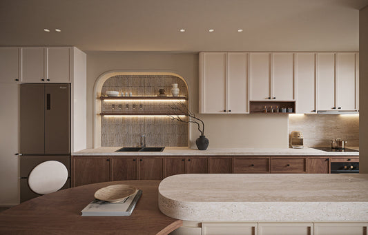 The Ultimate Luxury Kitchen – Custom Walnut & Cream Elegance