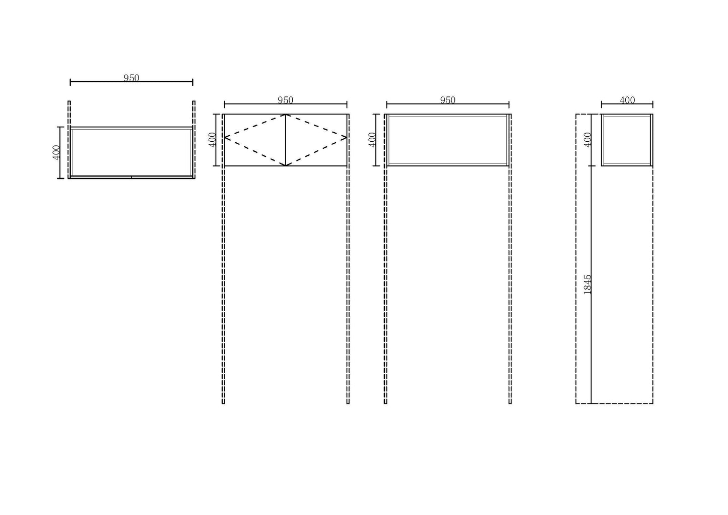 Hardis 950mm Fridge Cabinet