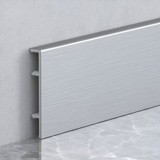 Silver brushed skirting board PVC