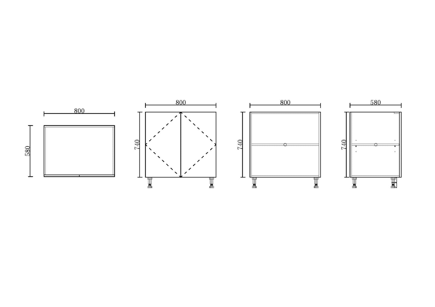 Hardis 300mm/400mm/600mm/800mm Base Cabinet (Multi-Size)